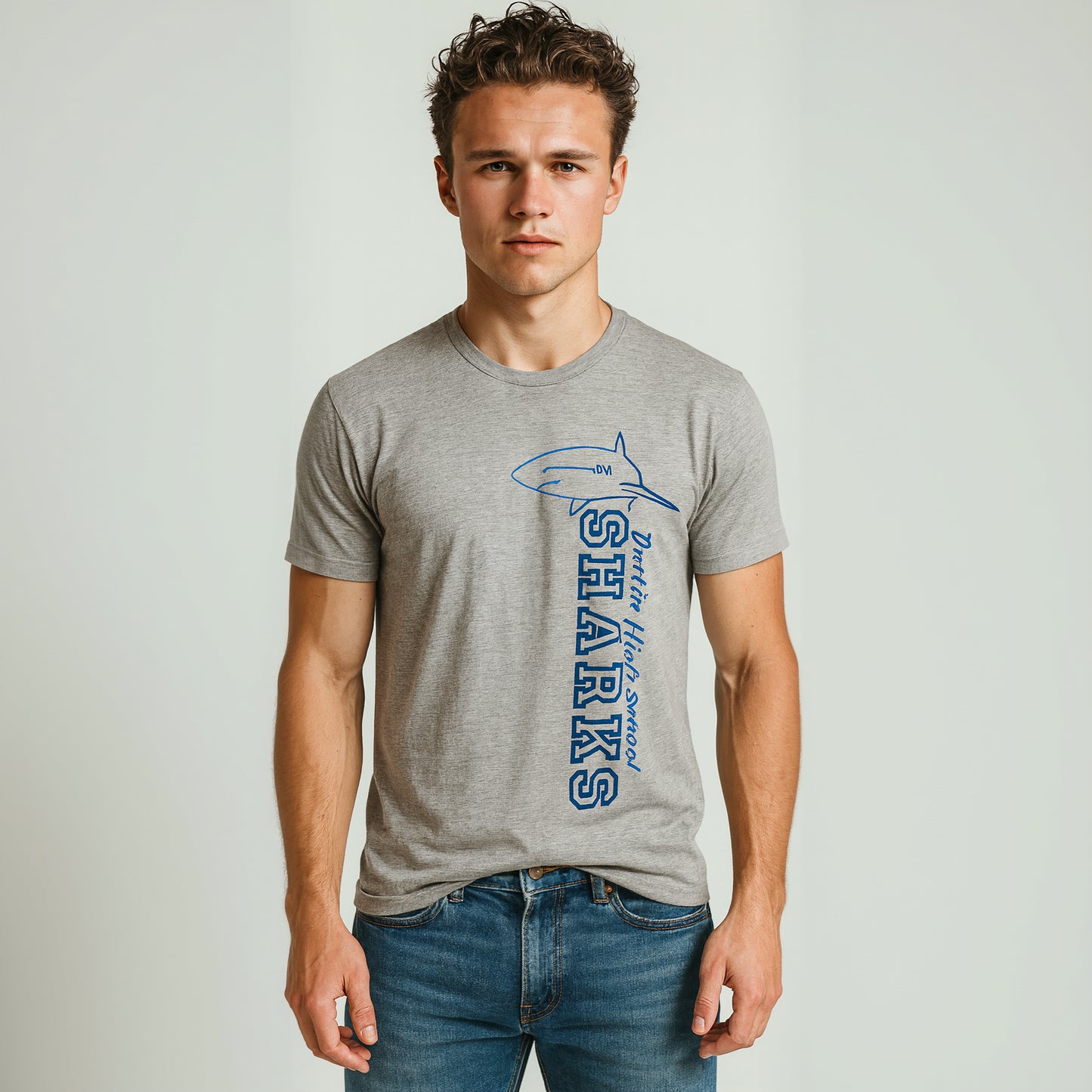 Sharks-Vertical Short Sleeve Shirt