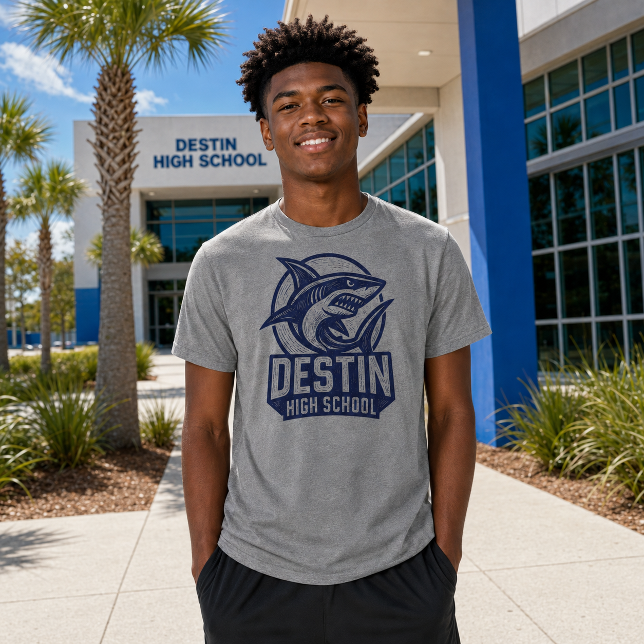DHS Logo Deep Heather/Navy Logo T-shirt